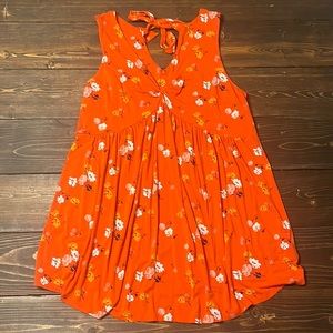 Flowy Orange Floral Maternity Tank Top